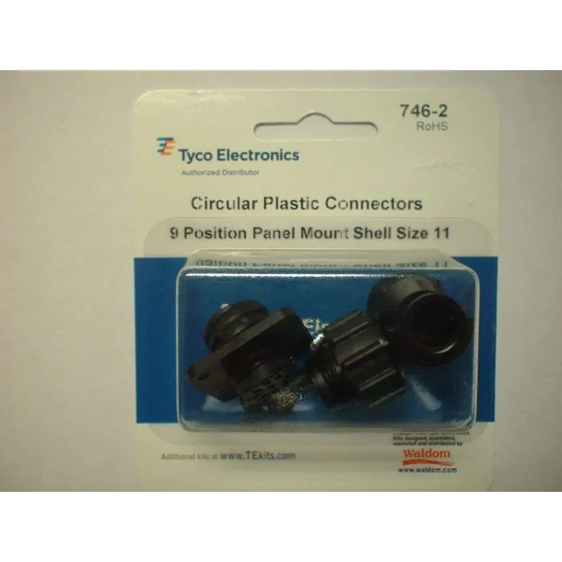 AMP CPC CIRCULAR PLASTIC CONNECTORS 9 POSITION PANEL MOUNT, 1 Set, Contacts not included, SHELL SIZE 11, 206485-1 206486-1 206062-6