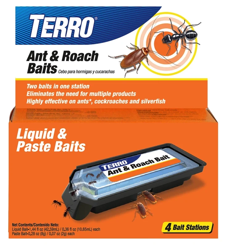 Ant & Roach 2-in-1 Bait Stations, Liquid & Paste (4-Pack)