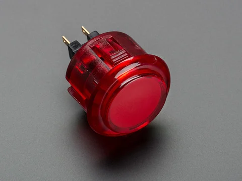 Arcade Button - 30mm Translucent Red