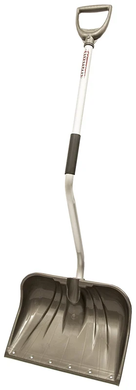 Back-Saver Snow Shovel and Pusher, 18 in Poly Combo Blade