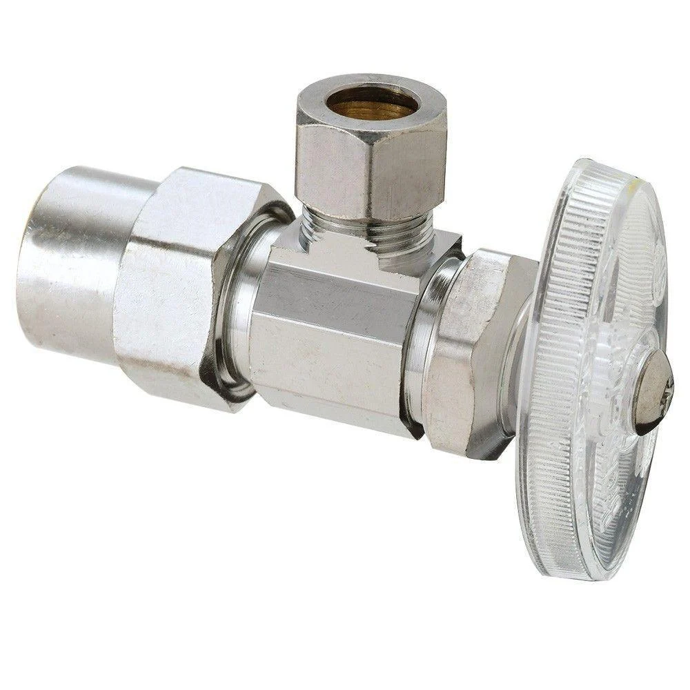 Ball Type Stop Angle Stop 3/8" X 1/2" CPVC-Chrome