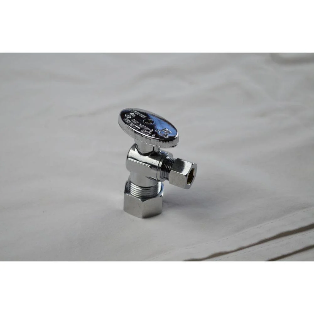 Ball Valve Type Stop-Compression Chrome Angle Stop 3/8" X 5/8" OD 1/4 TURN