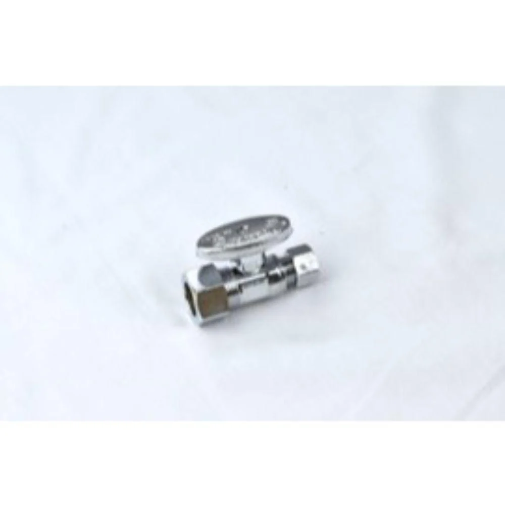 Ball Valve Type Stops-Compression Chrome Straight Stop 3/8" X 5/8" OD