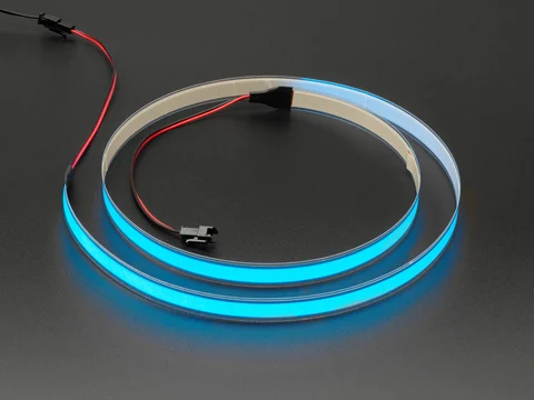 Blue Electroluminescent (EL) Tape Strip - 100cm w/two connectors