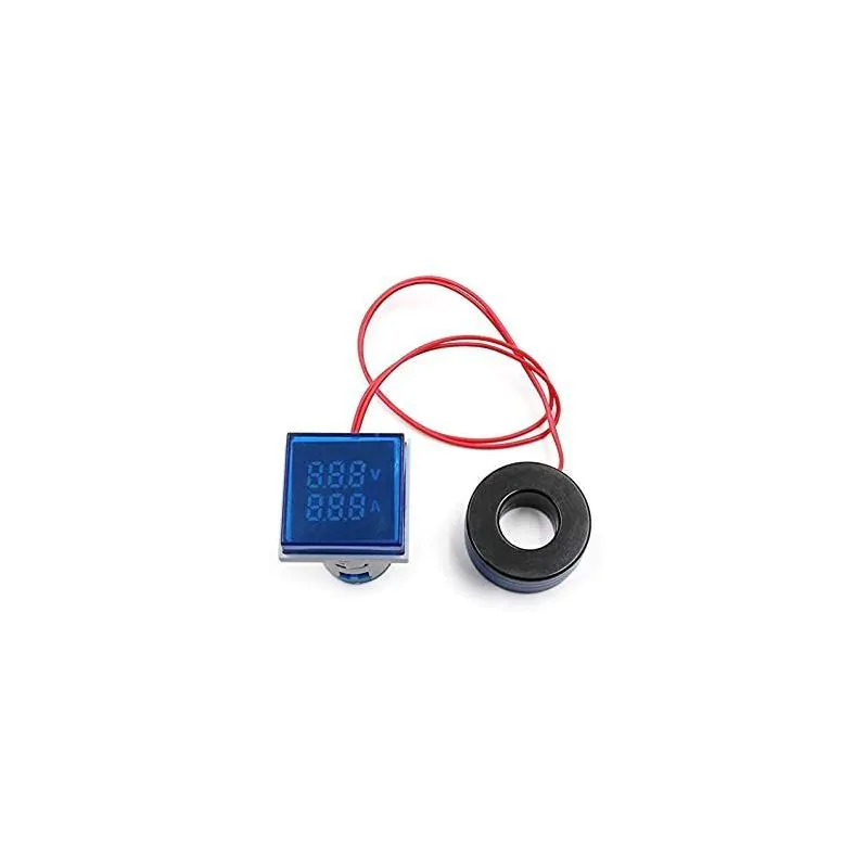 BLUE LED 115V 220V 240V 440V AC VOLT & AMP DIGITAL PANEL METER With Current Transformer AD16-22FSA 60-500VAC