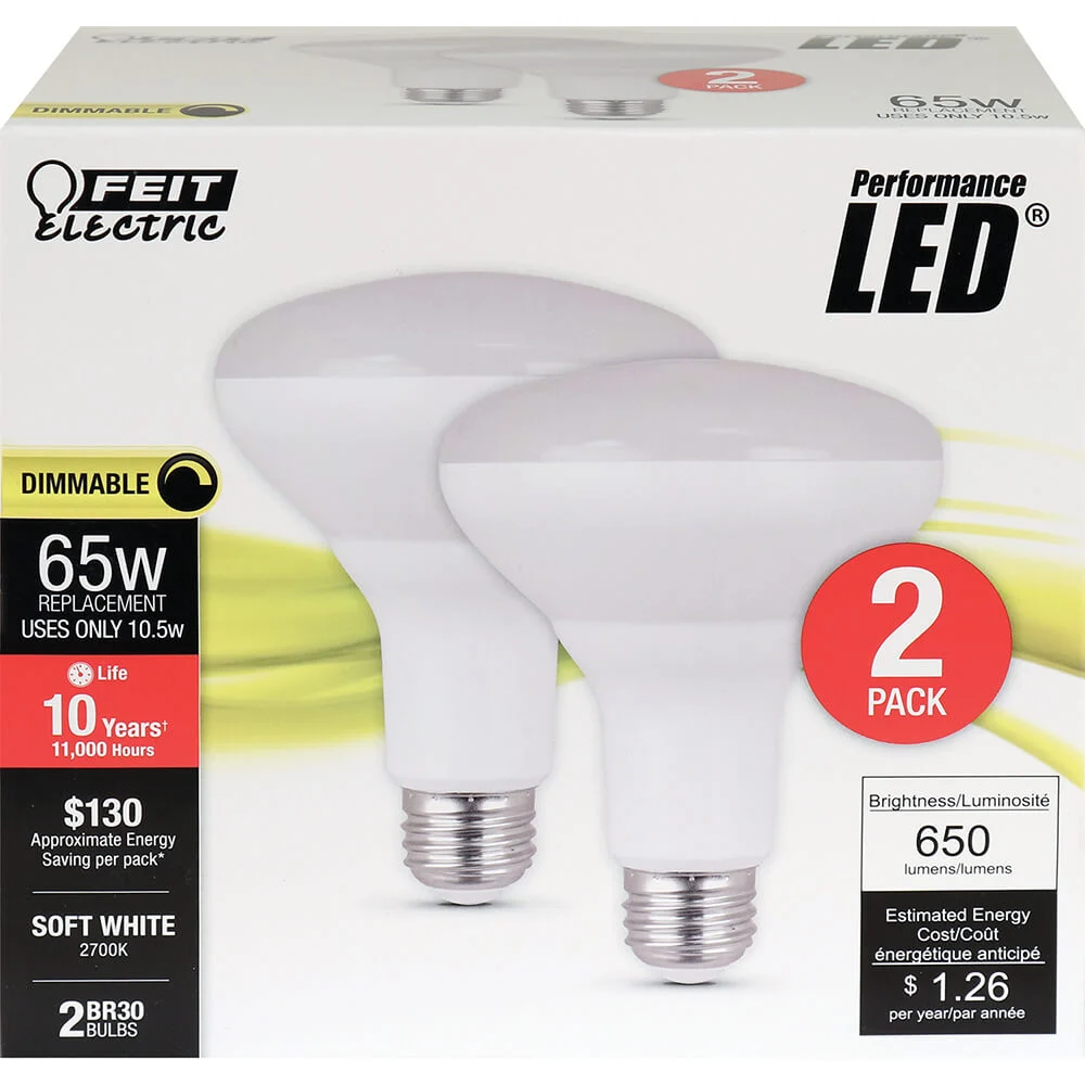 BR30 LED Flood Bulb 65W Equivalent Soft White 2700K Dimmable E26