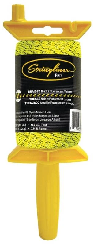 Braided Mason Line Reel 500 ft Black/Fluorescent Yellow