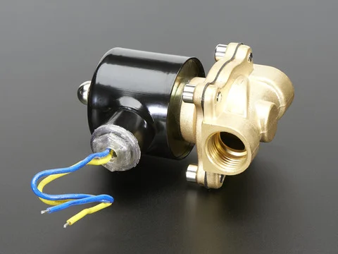 Brass Liquid Solenoid Valve - 12V - 1/2 Inch G / BSP Thread