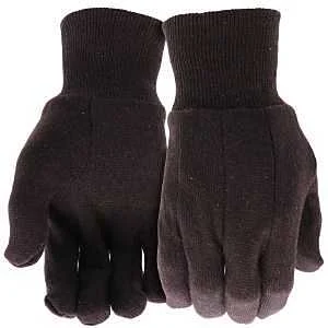 Brown Jersey Work Gloves, Regular Weight, Large (12-Pack)