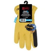 Buffalo Leather Work Gloves, Medium, Gold, Keystone Thumb