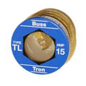 Bussmann TL Series TL-15 Time Delay Plug Fuse, 15 Amp, 4-Pack