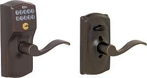 Camelot Keypad Entry Lever with Flex-Lock, Aged Bronze