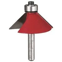 Carbide Chamfer Router Bit, 1/4 in Shank, 2-Cutter