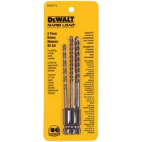 Carbide-Tipped Rotary Masonry Drill Bit Set, 3-Pc (5/32–1/4 in)