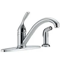 Chrome Single-Handle Kitchen Faucet with Side Spray, 8 in Install