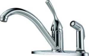 Classic Single-Handle Kitchen Faucet with Integral Spray, Chrome
