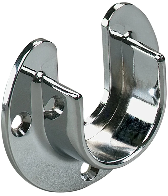Closet Rod Flange, Chrome, 1-5/16 in OD Open-Top Wall Mount