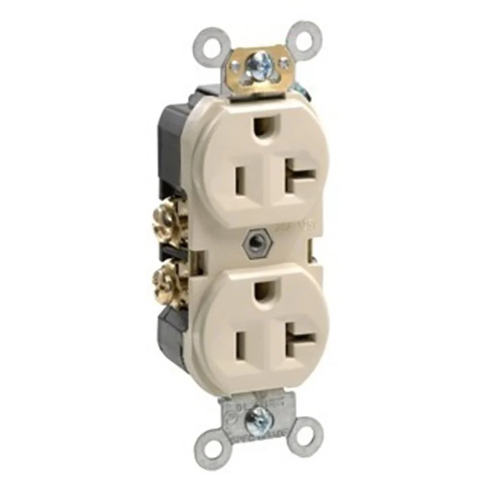 CS215-2 Leviton 15 Amp, 120/277 Volt, Toggle Double-Pole AC Quiet Switch, Commercial Spec Grade, Grounding, Side Wired - Brown