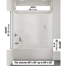 Delta Pro Series 5-Piece White High Gloss Tub Surround