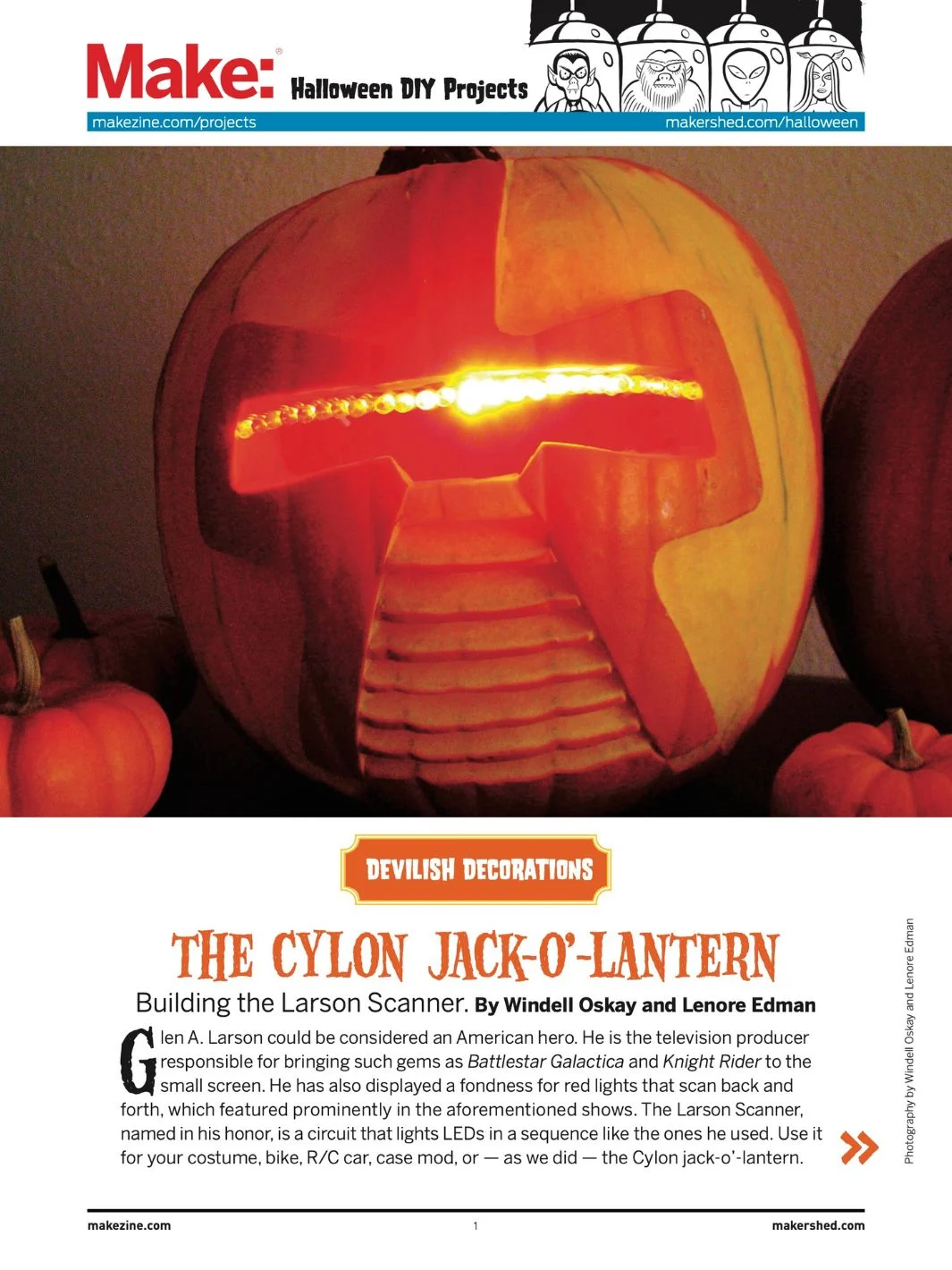 Devilish Decorations: Cylon Jack-o-Lantern - PDF
