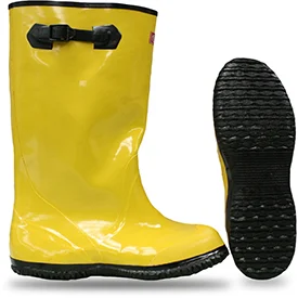 Diamondback Over Shoe Boot, Adjustable Cuff, Waterproof, Size 10, Yellow, Rubber