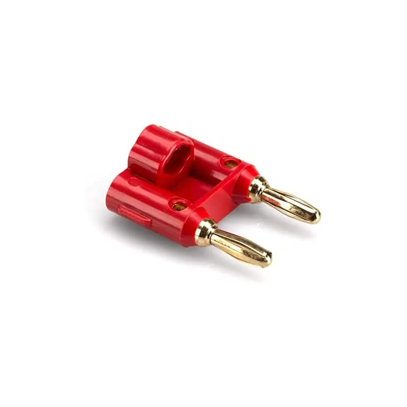 DOUBLE BANANA PLUG SOLDERLESS RED