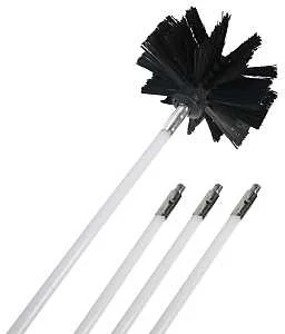 Drill-Powered Dryer Duct Brush Kit 4 in, Extends 2 to 8 ft
