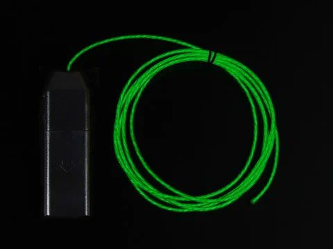 EL Flowing Effect Wire with Inverter - Green 2.0 meter (6.5 ft)