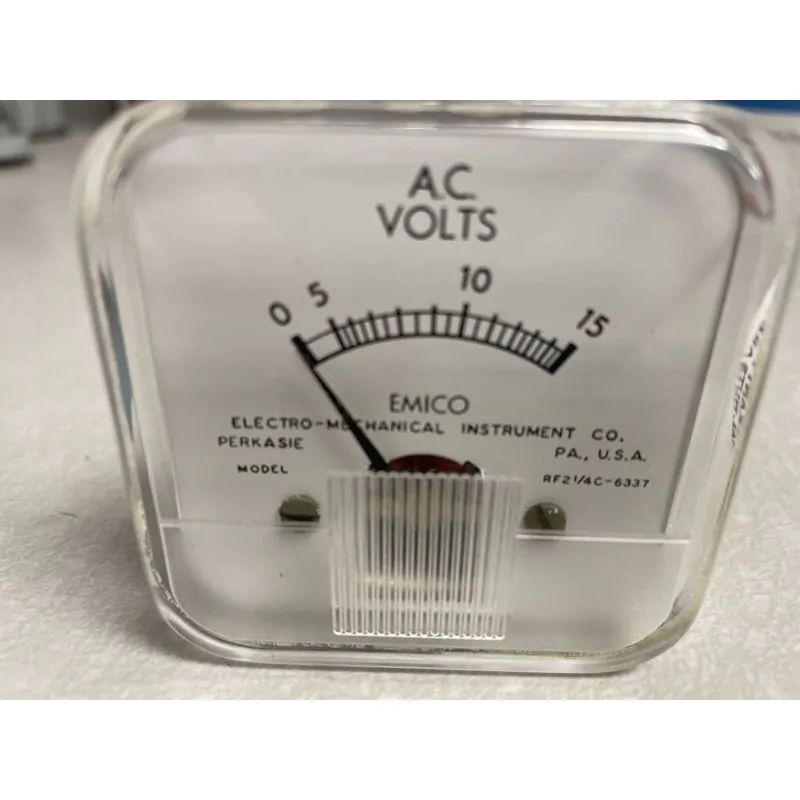 EMCO 0-15 AC VOLT PANEL METER 2 inch hole size, RF21/4C-6337