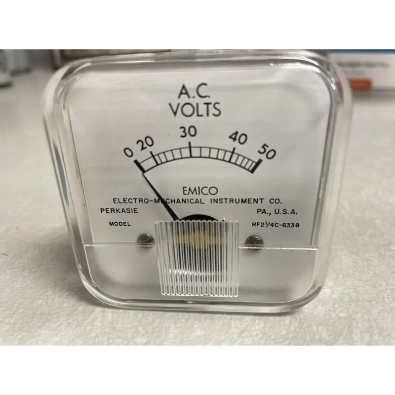 EMCO 0-50 AC VOLT PANEL METER 2 inch hole size, RF21/4C-6338