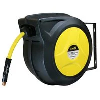 Enclosed Automatic Air Hose Reel 3/8 in x 50 ft Yellow