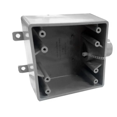 F Series T Box With Lug, PVC, 2 Gangs