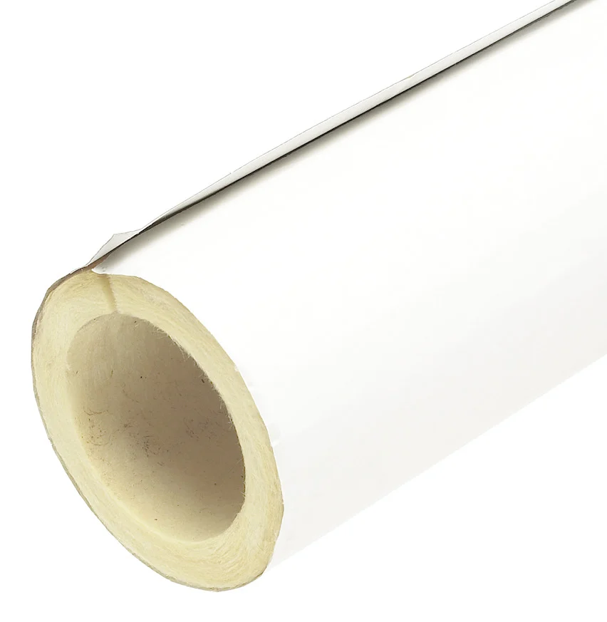 Fiberglass Pipe Insulation Cover 2 in x 3 ft, High Temp, White