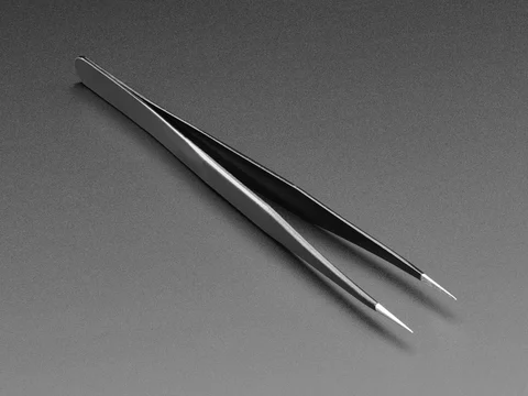Fine tip straight tweezers - ESD safe - 135mm