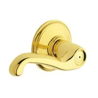 Flair Privacy Lever Lock, Bright Brass Finish