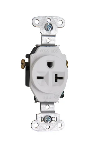 Flat Blade Style Female Heavy Duty Single Replacement White Receptacle