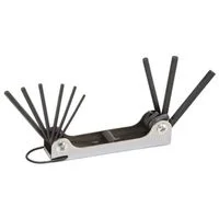 Fold-Up SAE Hex Key Set, Chrome Vanadium Steel, 9-Piece