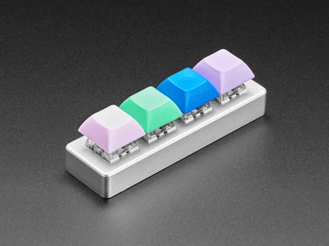 Four Key Silver Aluminum Keypad Shell Enclosure - MX Compatible Switches