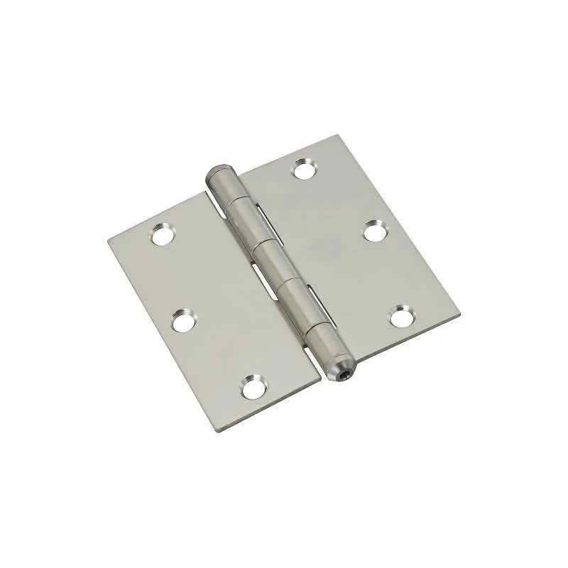 Full Mortise Square Corner Door Hinge 3-1/2 in Stainless Steel