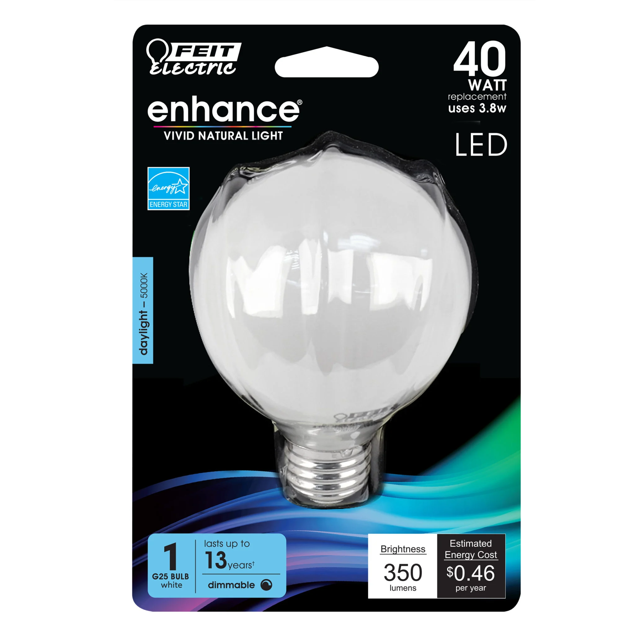 G25 LED Vanity Bulb 40W Equivalent 5000K Daylight Dimmable