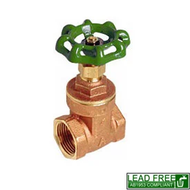 G300 1/2" Lead-Free Brass Gate Valve, 1/2" IPS