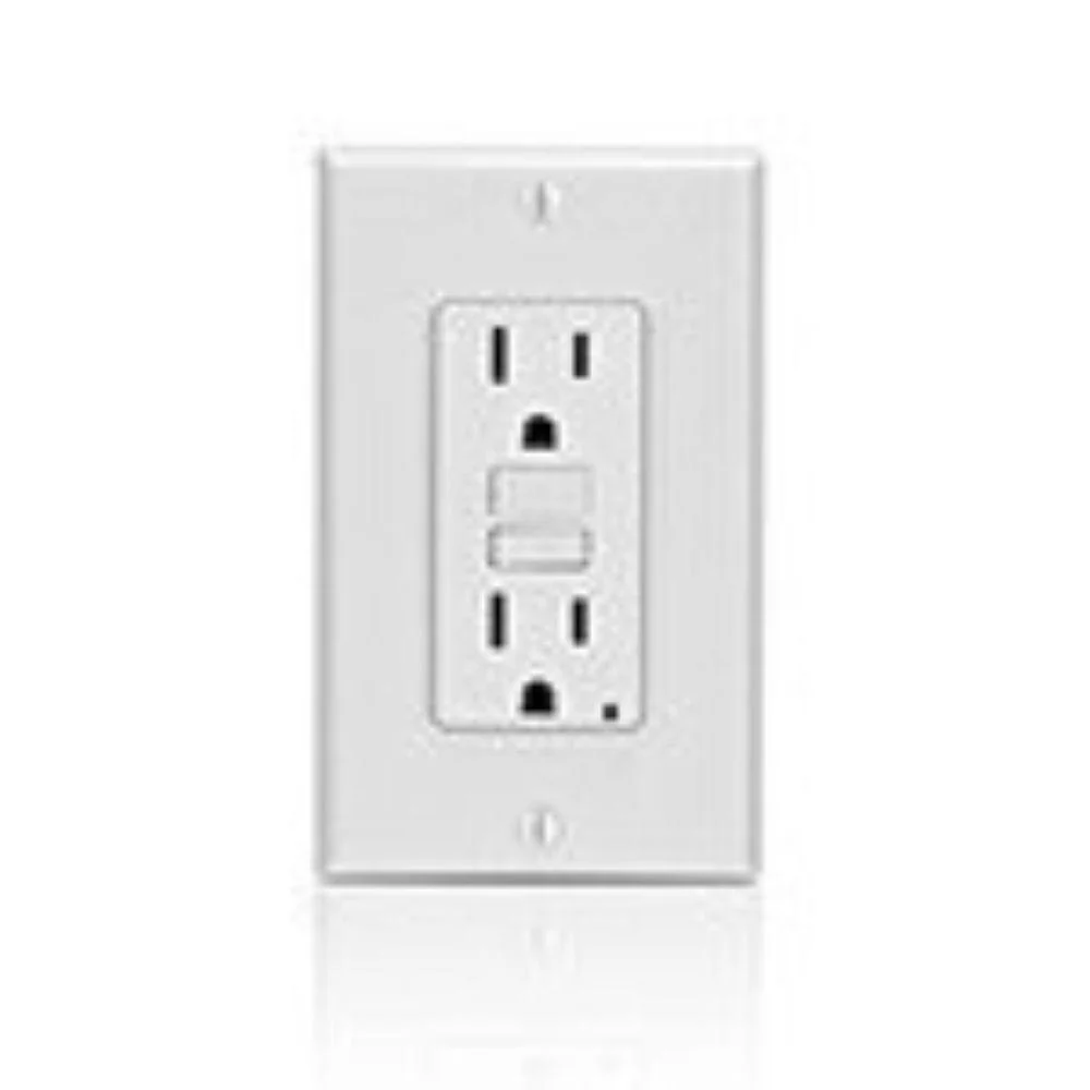 GFNT1-I Leviton 15 Amp, 125 Volt Receptacle/Outlet, 20 Amp Feed-Through, Self-test - Ivory