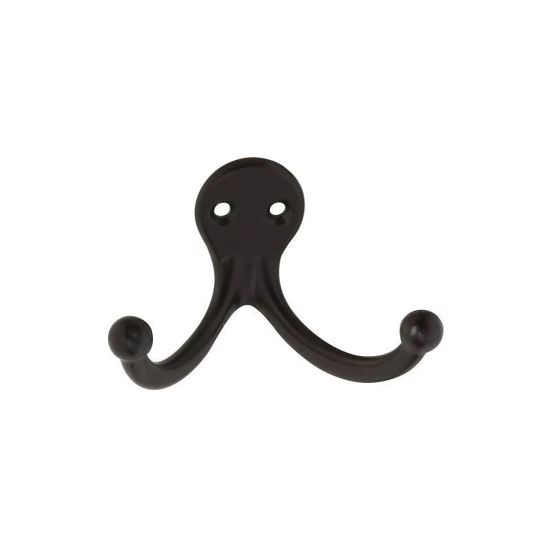 Heavy Duty 2-Hook Cloth Hook, Oil Rubbed Bronze, 35 lb