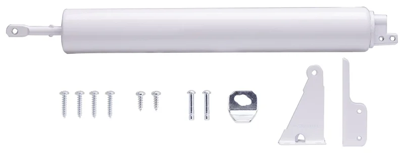 Heavy-Duty Pneumatic Door Closer, White, 90° Opening