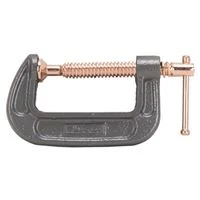 Heavy-Duty Steel C-Clamp, 2 in Throat Depth, Gray
