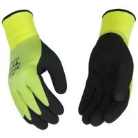 Hi-Vis Double Latex Coated Waterproof Work Gloves, XL