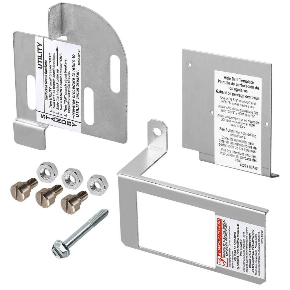 HOMCGK2C Square D Homeline Indoor Interlock Kit, Load Center Accessory, Generator Circuit Breaker, High Amp