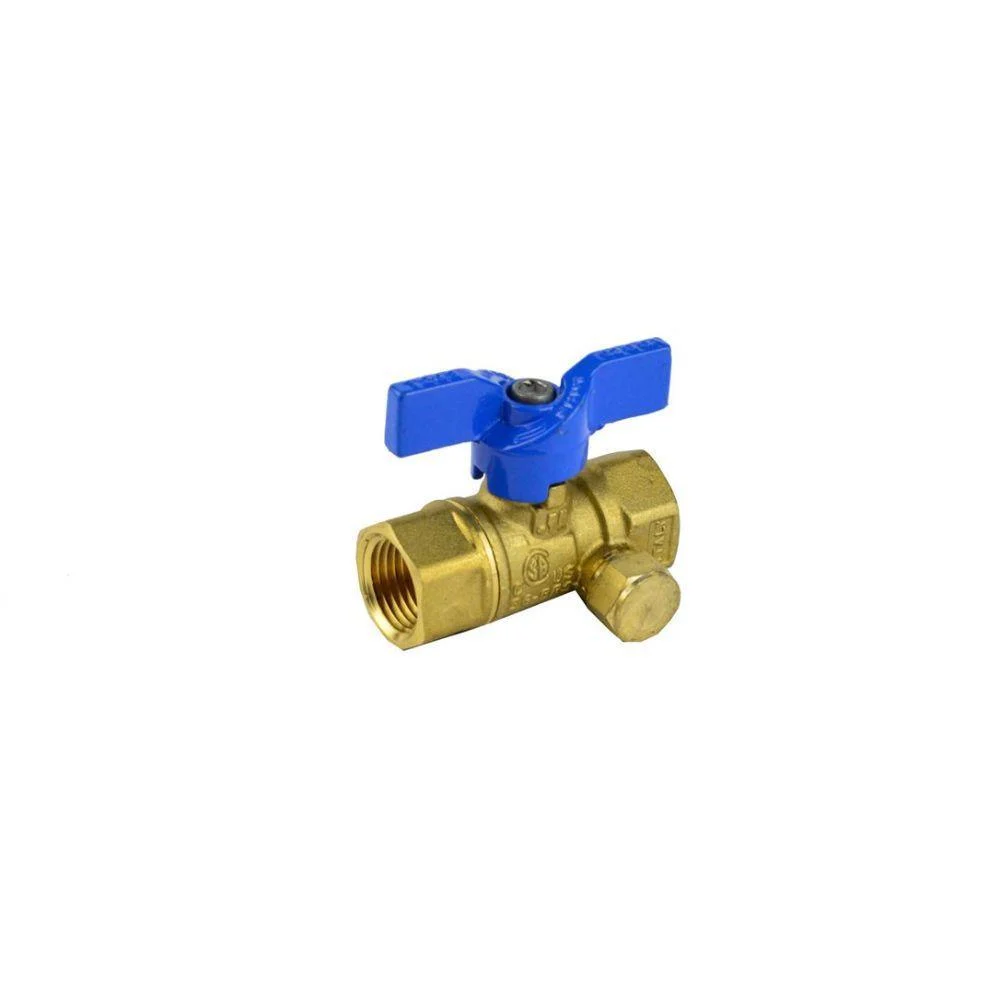 Jomar Valve T-203 1/2" FIP Gas Ball Valve, 2 Piece, Threaded, 600 WOG, with Side Tap