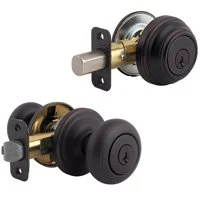 Juno Combo Entry Knob & Single Cylinder Deadbolt, Venetian Bronze
