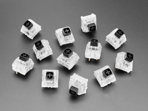 Kailh Mechanical Key Switches - Linear Black - 12 pack - Cherry MX Black Compatible
